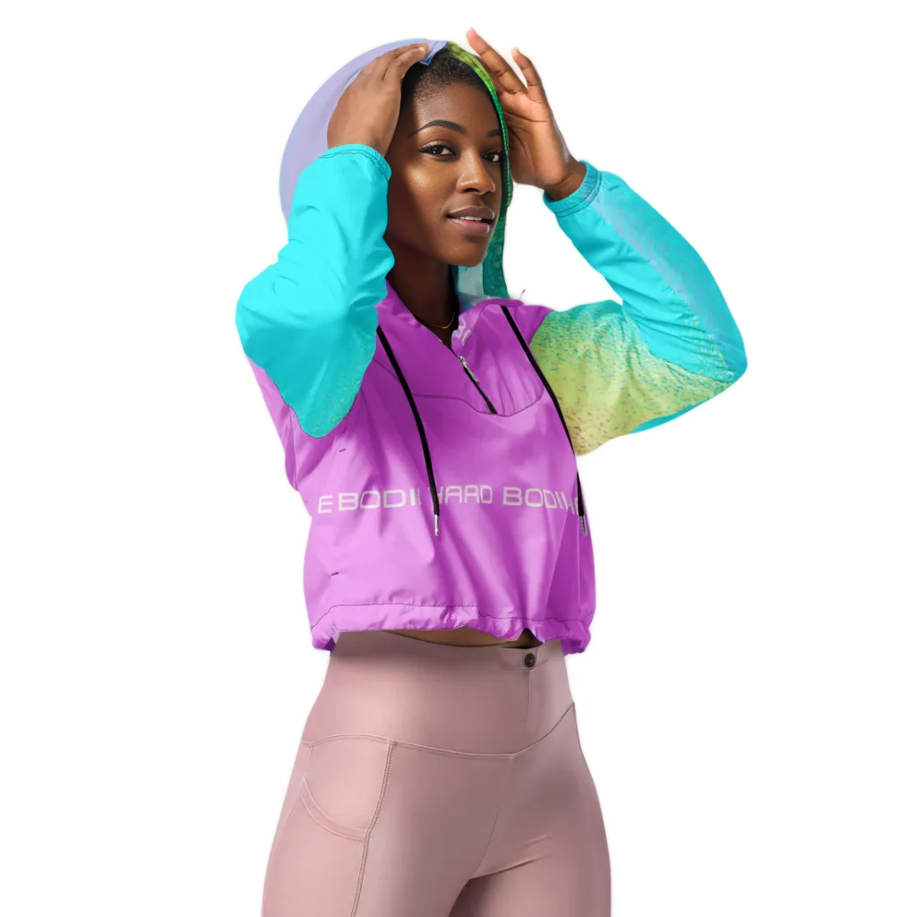 Hard Bodii Rainbow Rebel Cropped Windbreaker